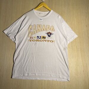 Vintage 90s Canada Toronto Graphic White Short Sleeve T-Shirt XL Made in Canada